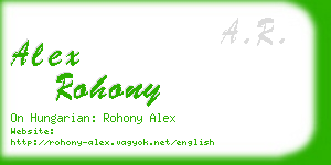 alex rohony business card